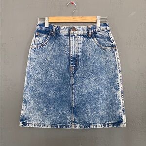 Vintage SFO Acid Wash Blue High Waisted Denim Skirt